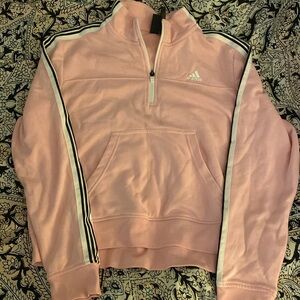 Adidas pink half zip sweatshirt